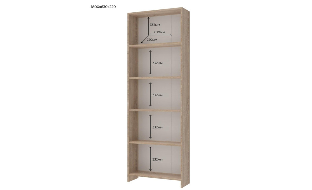 5 szintes polcos állvány Sonoma tölgy 63х22х180 (40515972) 