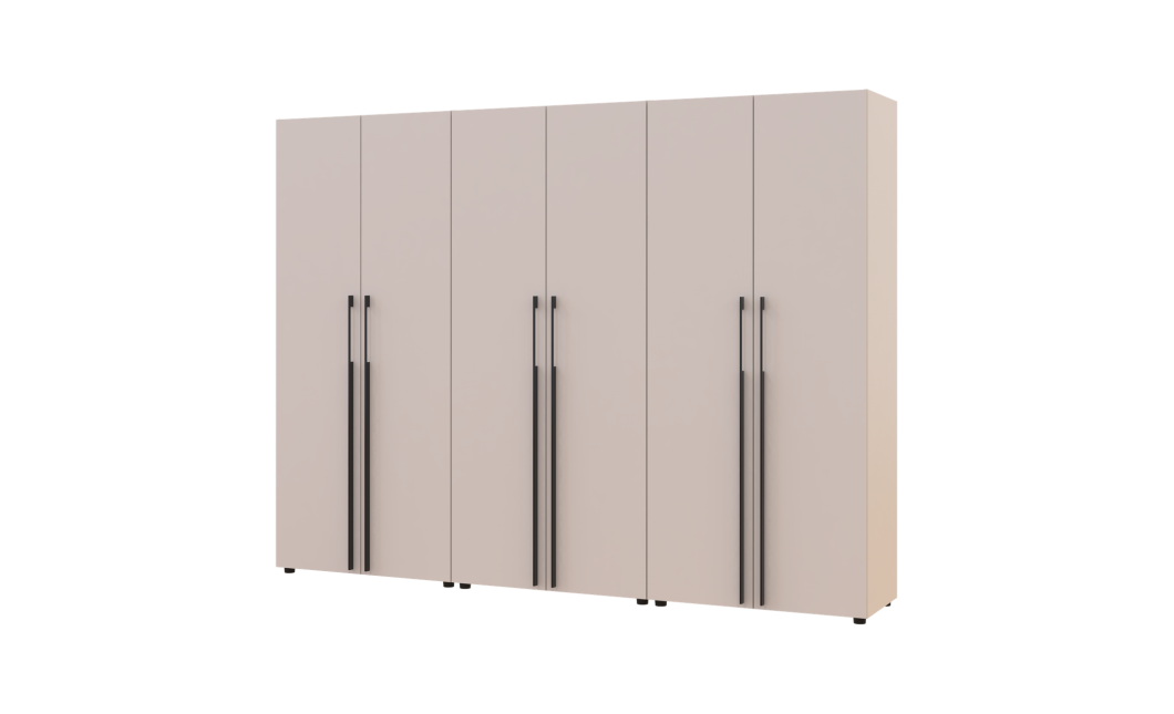Gardróbszekrény polcokkal és fiókokkal Doros Kasper Kasmír 2+2+2 ajtó 270x48x204 (42005730)