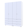 Nyílóajtós gardróbszekrény Doros Gelár szett Fehér 2+2 bútorlap 155x49.5x203.4 (42002117)