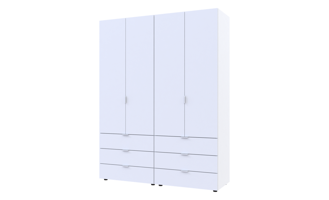 Nyílóajtós gardróbszekrény Doros Gelár szett Fehér 2+2 bútorlap 155x49.5x203.4 (42002117)