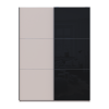 Tolóajtós gardróbszekrény Doros G-Caiser Kasmír / Fekete 1 bútorlap / 1 üveg 3 rész 180x60x240 (42005323)