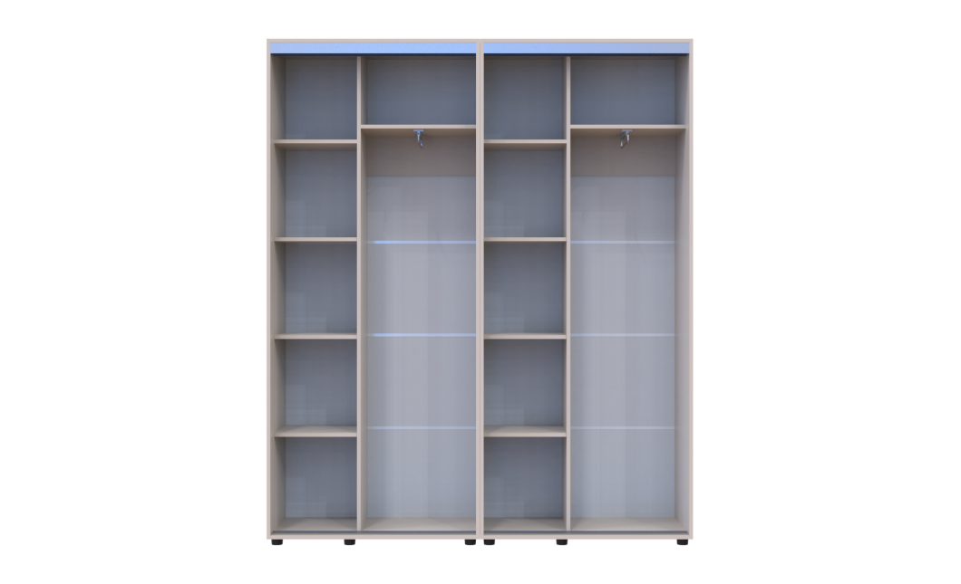 Tolóajtós gardróbszekrény Doros Sigma Slim kasmír 2+2 ajtó 180x45x214.4 (42005582)