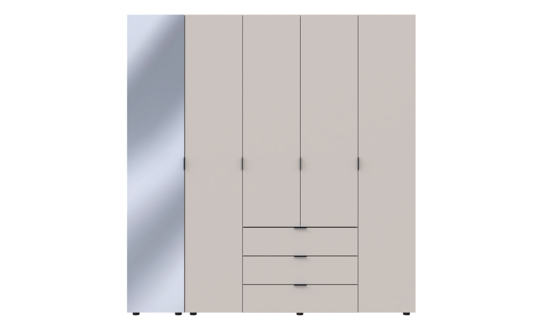 Nyílóajtós gardróbszekrény Doros Gelár kasmír 4 bútorlap / Tükör 194x49,5x203,4 (80737659)