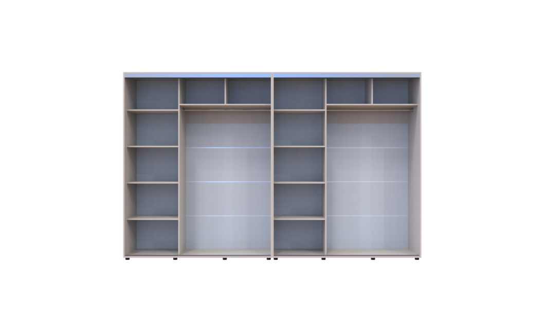 Tolóajtós gardróbszekrény Doros Sigma Slim kasmír 2+2 ajtó 340x60x214.4 (42005615)
