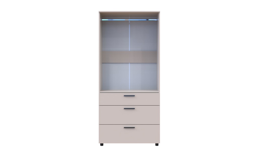 Nyílóajtós gardrobszekrény Doros Thorn Kasmír 2 ajtó/3 fiók vállfás 90x51,6x200 (44900449)
