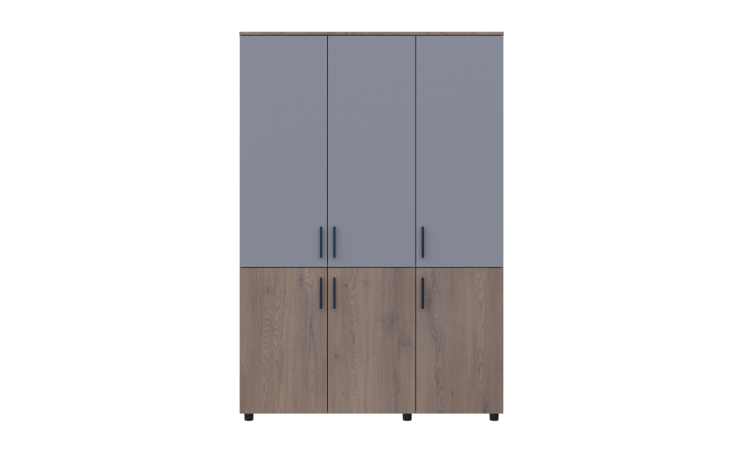 Nyílóajtós gardrobszekrény Doros Thorn Cremona Cannolo/Szürke 3 ajtó vállfás 135x51,6x200 (44900503)