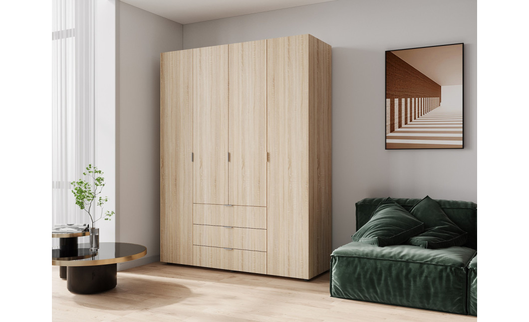 Nyílóajtós gardróbszekrény Doros Gelár Sonoma tölgy 4 bútorlap 155x49,5x203,4 (80397560)