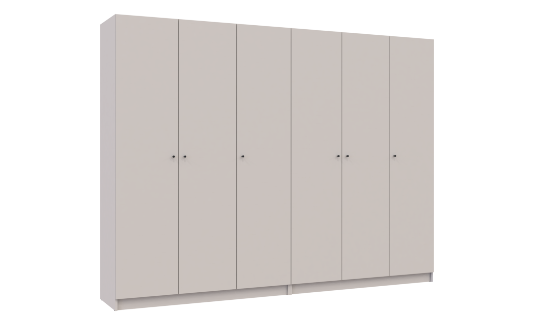 Nyílóajtós gardróbszekrény Doros Promo kasmír 3+3 bútorlap 270x48x204 (80737674)