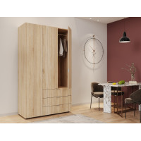 Nyílóajtós gardróbszekrény Doros Gelár Sonoma tölgy 3 bútorlap 116,2x49,5x203,4 (80397559)