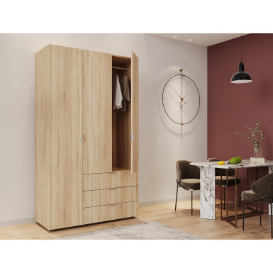 Nyílóajtós gardróbszekrény Doros Gelár Sonoma tölgy 3 bútorlap 116,2x49,5x203,4 (80397559)