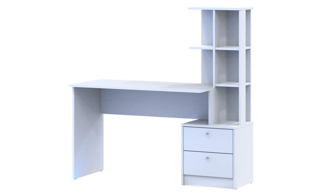 Felépítményes számítógépasztal Doros T7 Fehér 136x55x138 (81373482)