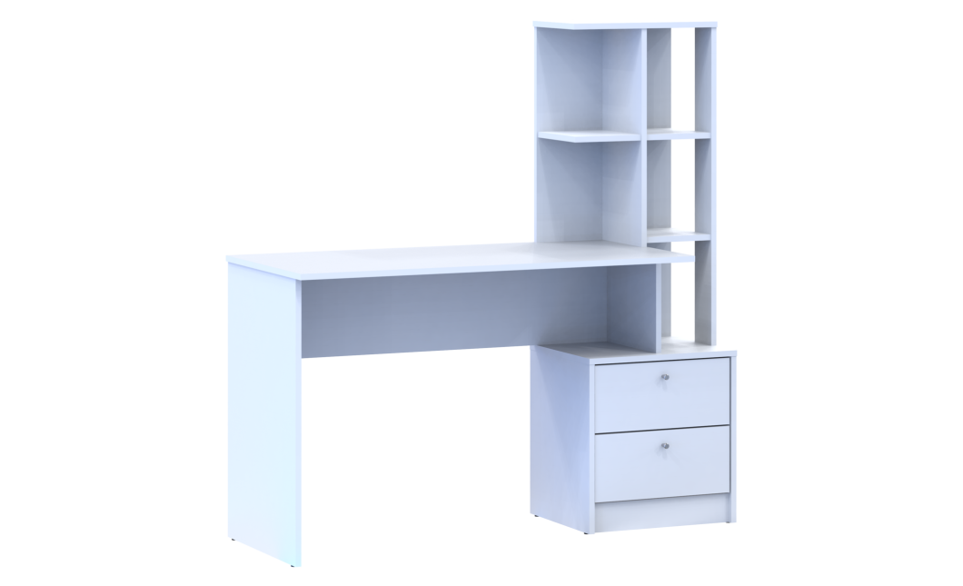 Felépítményes számítógépasztal Doros T7 Fehér 136x55x138 (81373482)