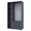 Gardróbszekrény szett Doros Gelár nyitott polccal Grafitszürke 2 bútorlap 115,7x49,5x203,4 (42005054)