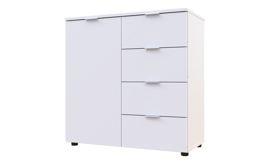 Komód Doros Ron 1 1 ajtó 4 Fiók Fehér 80x38x81 (41516005)