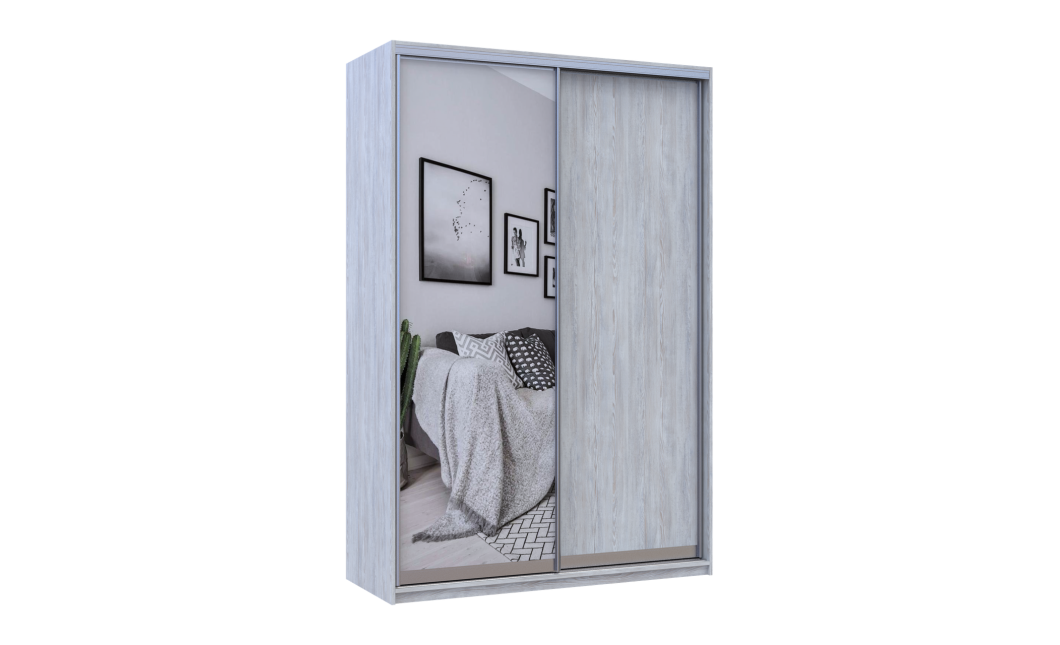 Tolóajtós gardróbszekrény Doros City light Natti Lúc 1 bútorlap / 1 tükör 150x60x225 (80736510)