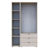 Nyílóajtós gardróbszekrény Doros Gelár kasmír 2 bútorlap / Tükör 116,5x49,5x203,4 (80737655)