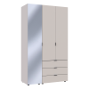 Nyílóajtós gardróbszekrény Doros Gelár kasmír 2 bútorlap / Tükör 116,5x49,5x203,4 (80737655)