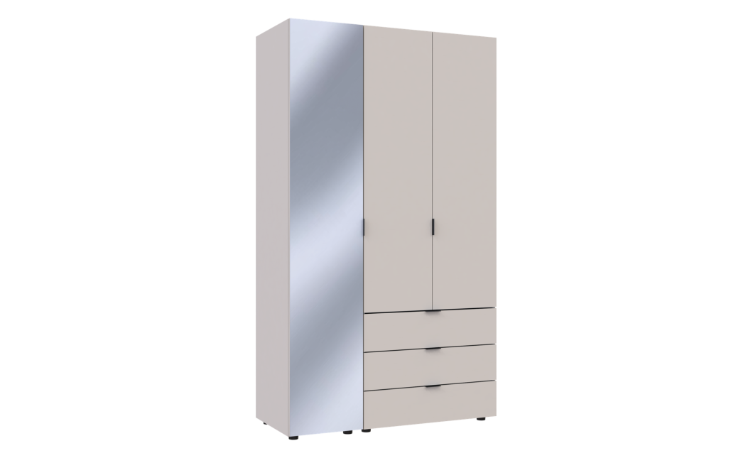Nyílóajtós gardróbszekrény Doros Gelár kasmír 2 bútorlap / Tükör 116,5x49,5x203,4 (80737655)