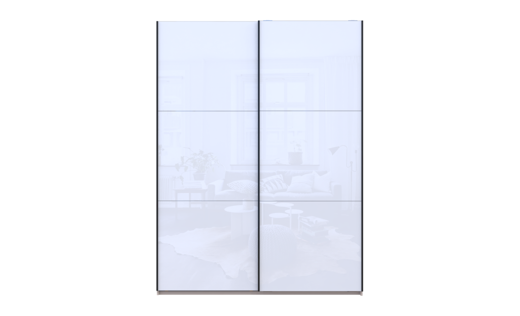 Tolóajtós gardróbszekrény Doros G-Caiser Kasmír / Fehér 2 üveg 3 rész 180x60x240 (42005325)