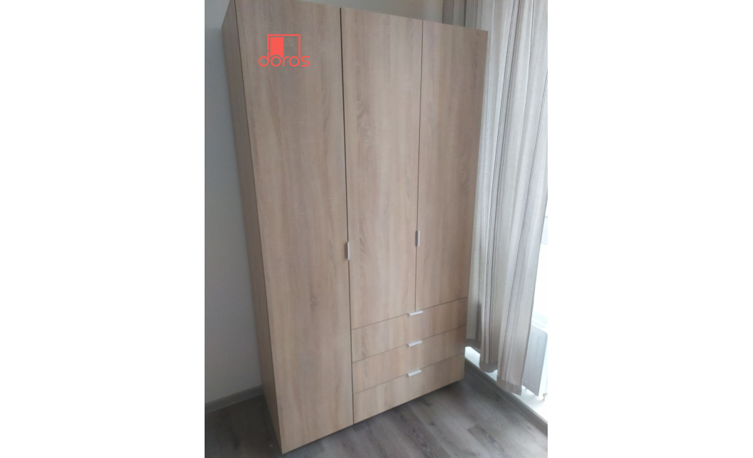Nyílóajtós gardróbszekrény Doros Gelár Sonoma tölgy 3 bútorlap 116,2x49,5x203,4 (80397559)