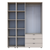 Nyílóajtós gardróbszekrény Doros Gelár kasmír 3 bútorlap / Tükör 155x49,5x203,4 (80737657)