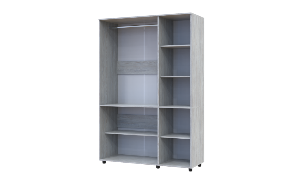 Nyílóajtós gardrobszekrény Doros Thorn Natti Lúcc 3 ajtó vállfás 135x51,6x200 (44900479)