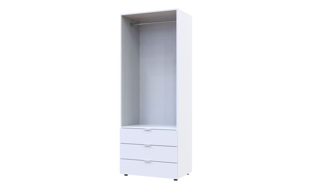 Nyílóajtós gardróbszekrény Doros Gelár Fehér 2 bútorlap 77,5x49,5x203,4 (80737021)
