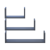 Polcrendszer Doros Feel Grafitszürke 3 db 30/45/60х15х15 (41516078)