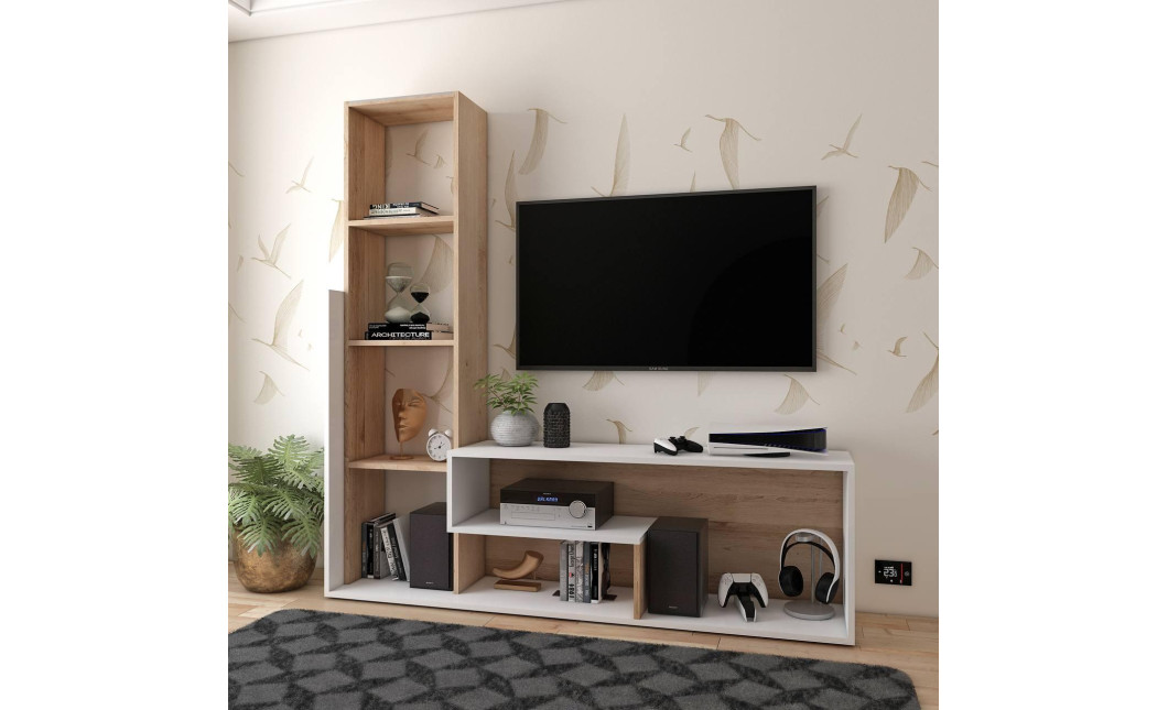 Szekrénysor Doros Etana Artizán tölgy / Fehér 150x30x150 (41510097)