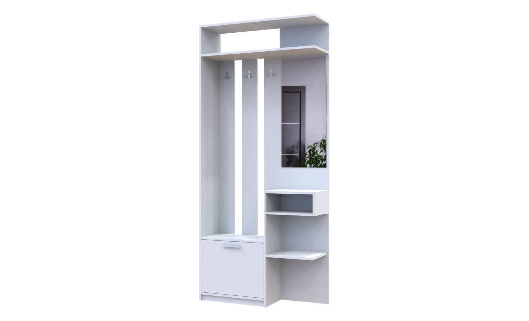 Előszobaszekrény Doros Riviera Fehér 91,5x30x203 (80387331)