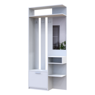 Előszobaszekrény Doros Riviera Fehér 91,5x30x203 (80387331)