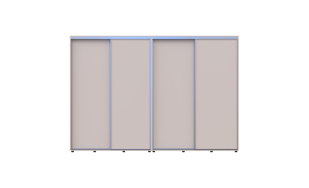 Tolóajtós gardróbszekrény Doros Sigma Slim kasmír 2+2 ajtó 310x60x214.4 (42005609)