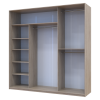 Tolóajtós gardróbszekrény Doros City light Sonoma tölgy 1 bútorlap / 2 tükör 225х60х225 (42002136)
