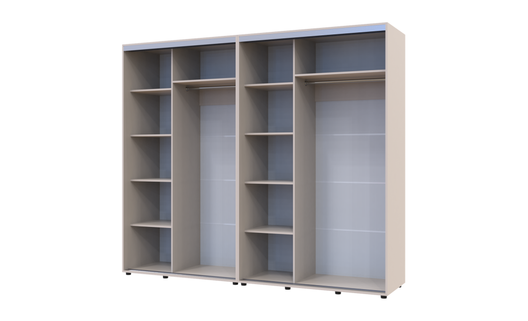 Tolóajtós gardróbszekrény Doros Sigma Slim kasmír 2+2 ajtó 250x60x214.4 (42005597)