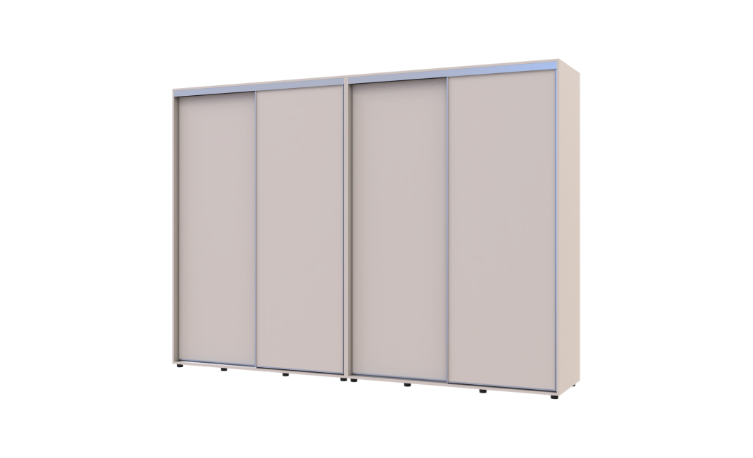 Tolóajtós gardróbszekrény Doros Sigma Slim kasmír 2+2 ajtó 300x60x214.4 (42005607)