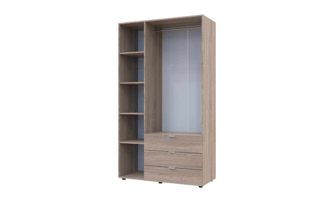 Nyílóajtós gardróbszekrény Doros Gelár Sonoma tölgy 3 bútorlap 116,2x49,5x203,4 (80397559)
