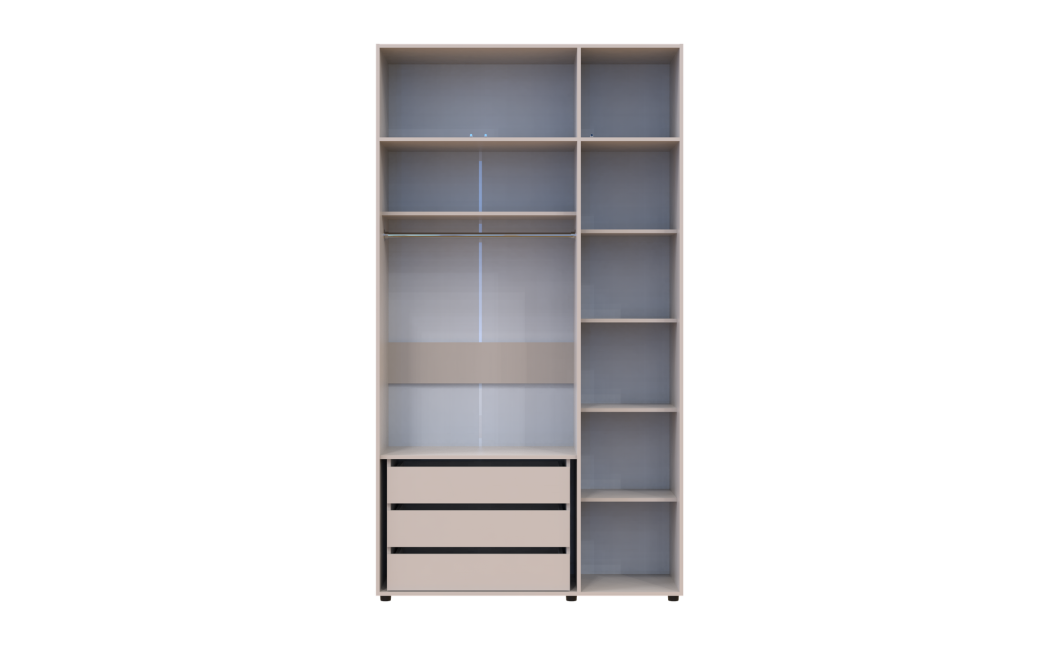 Gardróbszekrény fiókokkal és felsőszekrénnyel Doros Kasper Kasmír 3 ajtó 135x48x245 (42005566)