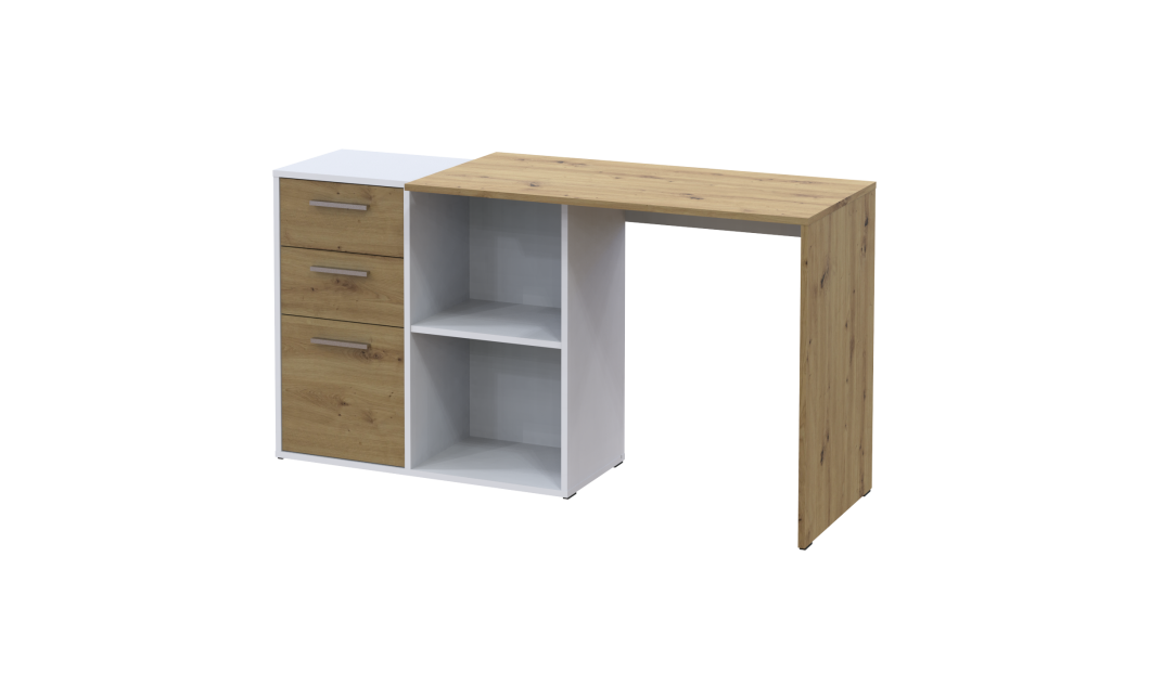 Számítógépasztal Doros T8 Fehér/Artizán tölgy 100x83x75 (41516060)