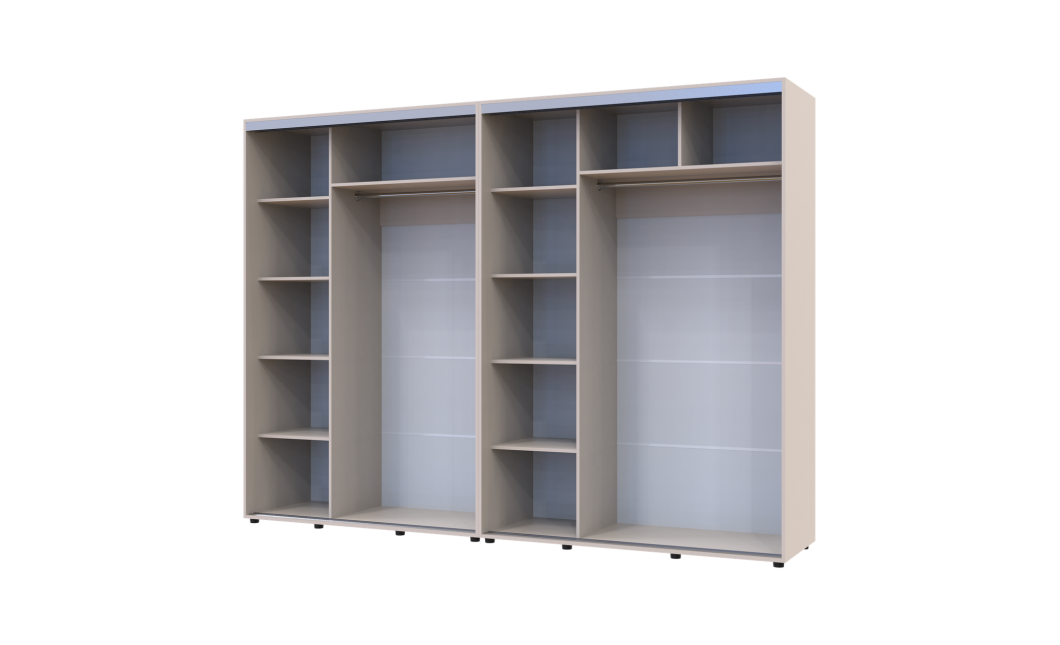 Tolóajtós gardróbszekrény Doros Sigma Slim kasmír 2+2 ajtó 290x60x214.4 (42005605)