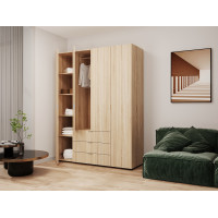 Nyílóajtós gardróbszekrény Doros Gelár Sonoma tölgy 4 bútorlap 155x49,5x203,4 (80397560)