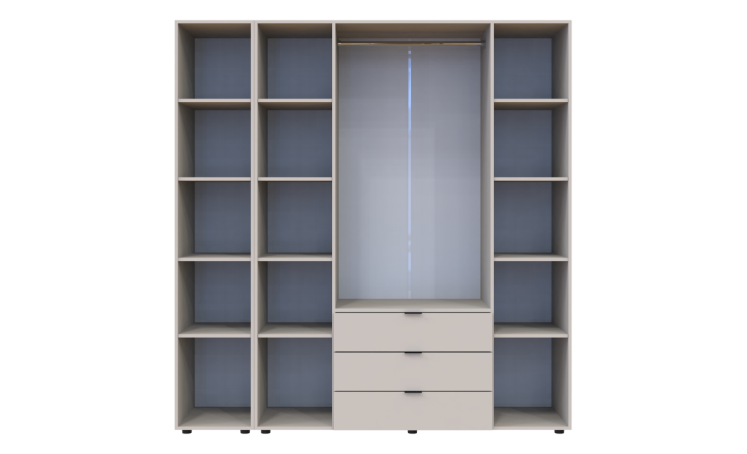 Nyílóajtós gardróbszekrény Doros Gelár kasmír 4 bútorlap / Tükör 194x49,5x203,4 (80737659)