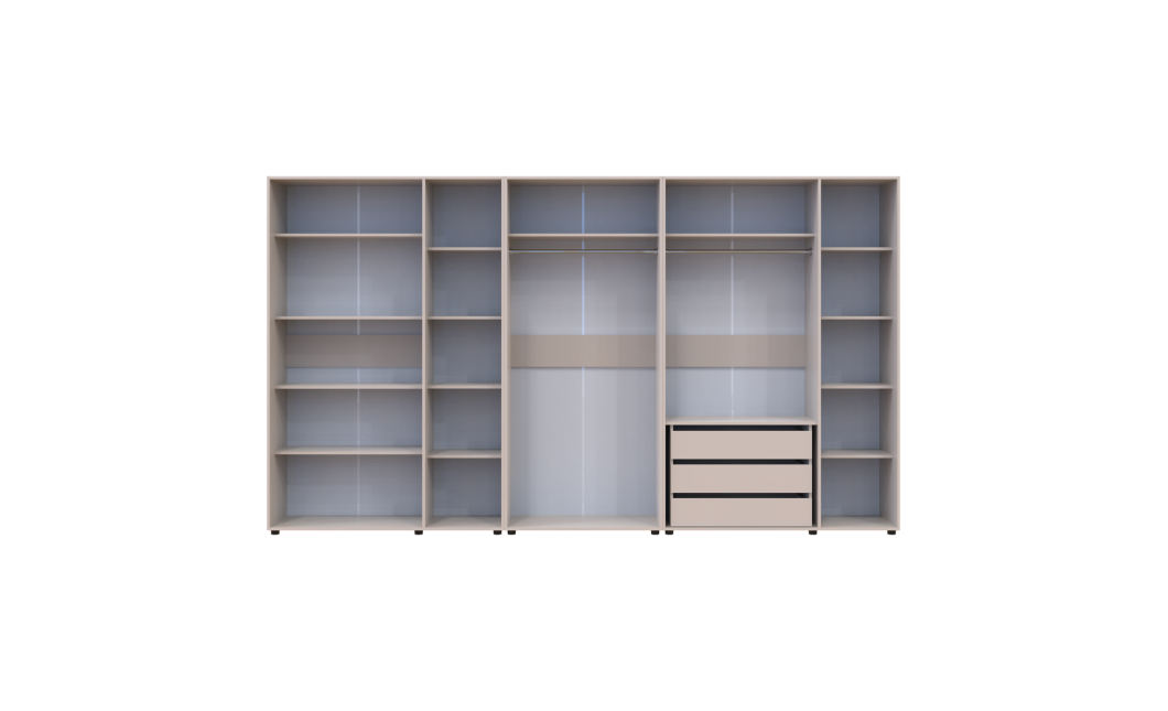 Gardróbszekrény polcokkal és fiókokkal Doros Kasper Kasmír 3+2+3 ajtó 360x48x204 (42005742)