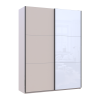 Tolóajtós gardróbszekrény Doros G-Caiser Kasmír / Fehér 1 bútorlap / 1 üveg 3 rész 180x60x240 (42005322)