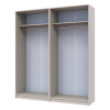 Nyílóajtós gardróbszekrény Doros Promo kasmír 2+2 bútorlap 180x48x204 (80737672)