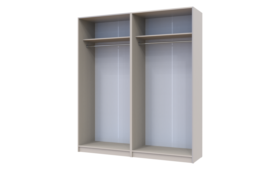 Nyílóajtós gardróbszekrény Doros Promo kasmír 2+2 bútorlap 180x48x204 (80737672)