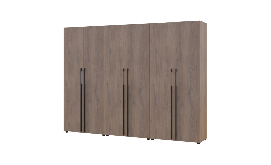 Gardróbszekrény polcokkal és fiókokkal Doros Kasper Cremona Cannolo 2+2+2 ajtó 270x48x204 (42005731)