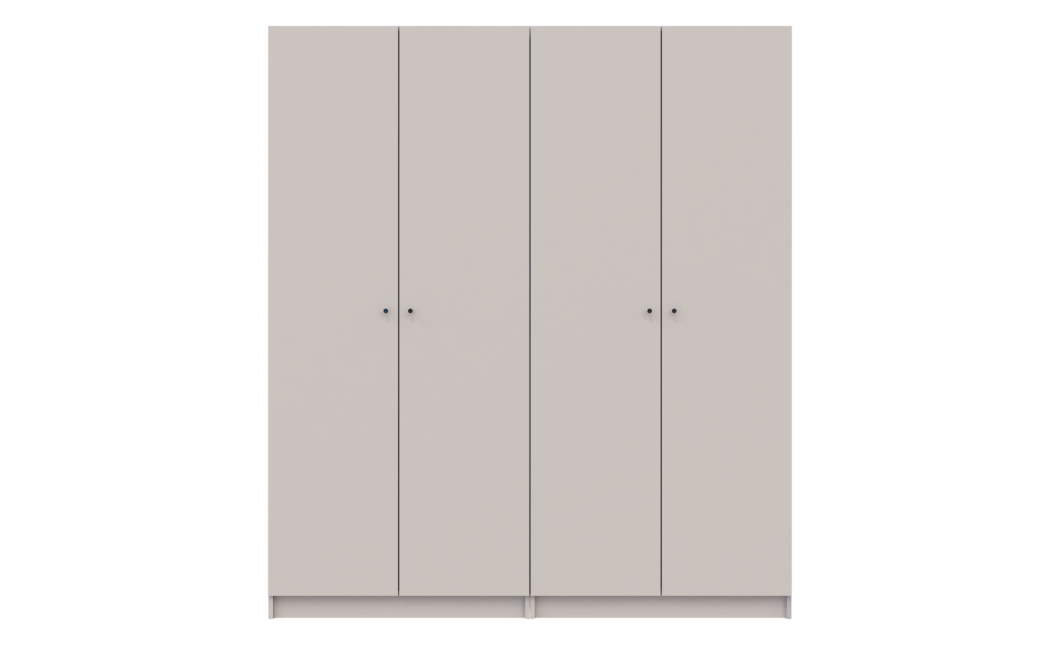 Nyílóajtós gardróbszekrény Doros Promo kasmír 2+2 bútorlap 180x48x204 (80737672)