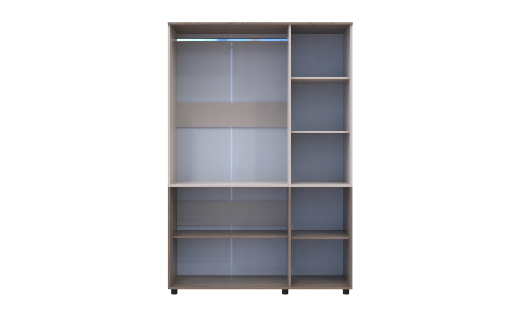 Nyílóajtós gardrobszekrény Doros Thorn Cremona Cannolo/Kasmír 3 ajtó vállfás 135x51,6x200 (44900499)