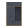 Nyílóajtós gardrobszekrény Doros Rondi akasztóval és felsőszekrénnyel Artizán tölgy/Grafit 2 ajtós 142×52×236 (42005273)