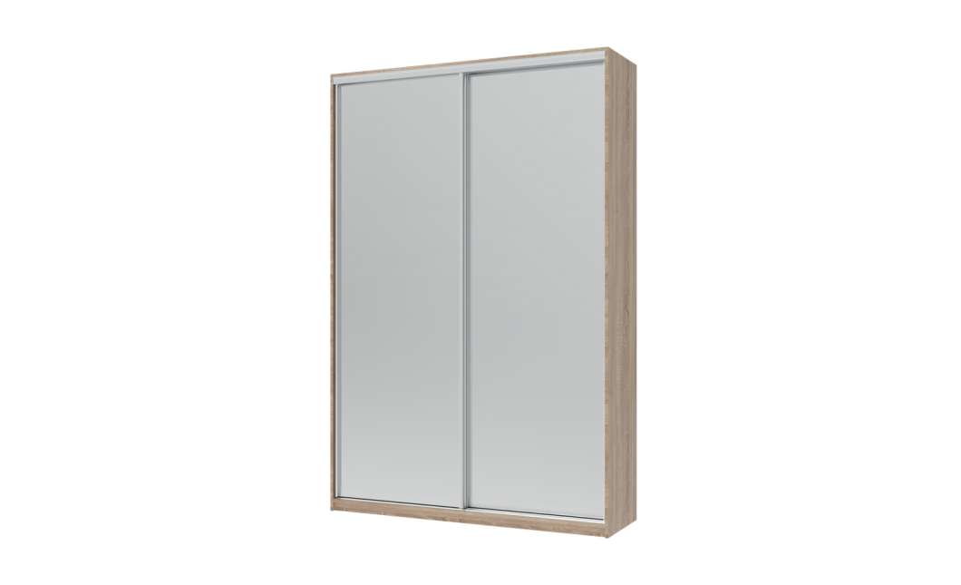 Tolóajtós gardróbszekrény Doros City light Sonoma tölgy 2 tükör 150х45х225 (42002038)